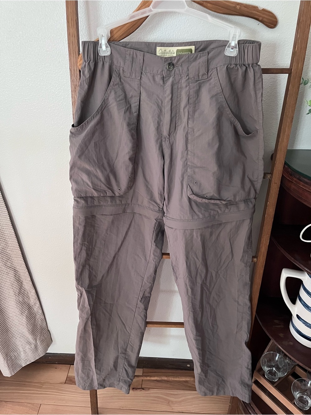 Womens Lightweight Cargo Convertible Pants -olive green